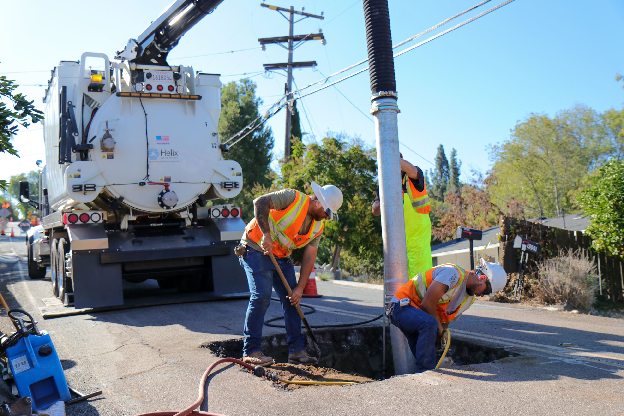 Excavating for pipe repairs